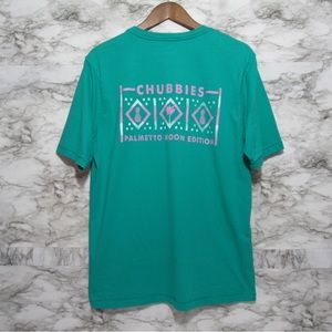 Chubbies Palmetto Moon Edition Pocket Tee Shirt Size Large | Teal